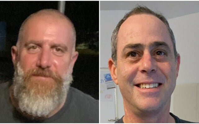 (R) Warrant Officer (res.) Guy Idan, killed in Lebanon, (R) his cousin Tsahi Idan, held hostage in Gaza (COurtesy)