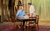 John Lithgow as Roald Dahl (left) and Elliot Levey as Tom Maschler in Mark Rosenblatt’s play, 'Giant.' (Courtesy/ Manuel Harlan)
