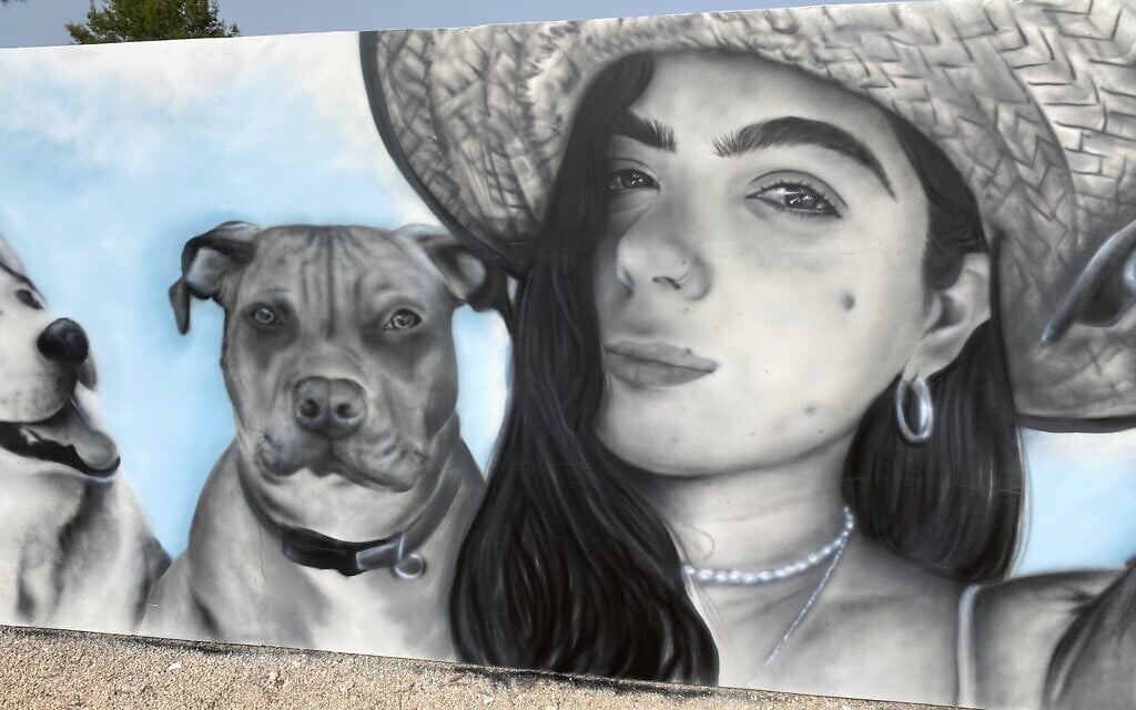 A portrait of Nova victim Shani Gabay created by graffiti artist Benzi Brofman (Courtesy)