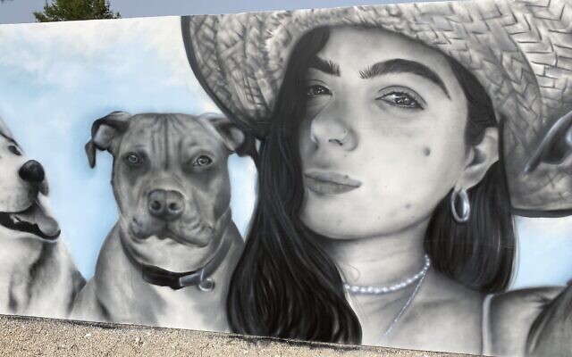A portrait of Nova victim Shani Gabay created by graffiti artist Benzi Brofman (Courtesy)