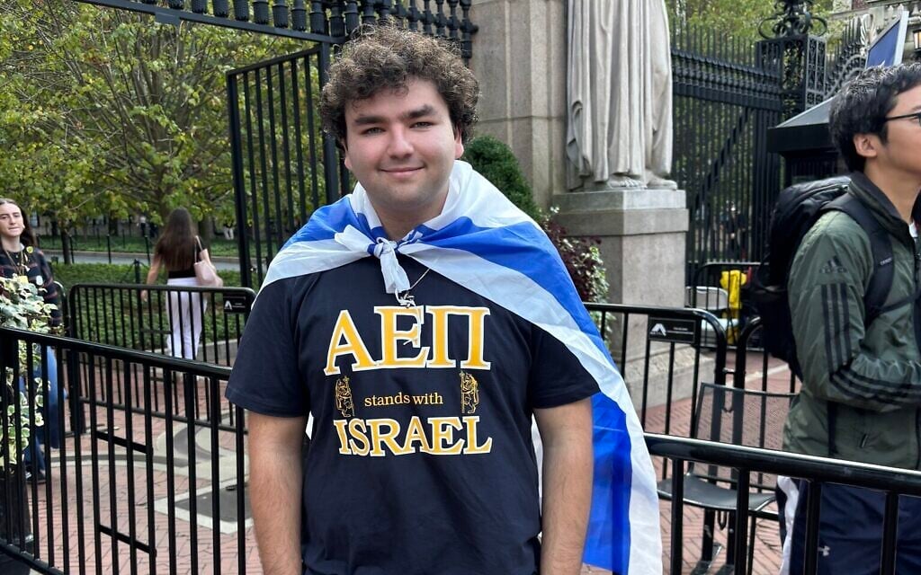 Columbia University sophomore Noah Lederman, October 7, 2024. (Cathryn J. Prince)