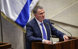 Knesset Speaker MK Yuli Edelstein in the Knesset plenum, October 28, 2024. (Noam Moskowitz, Office of the Knesset Spokesperson)