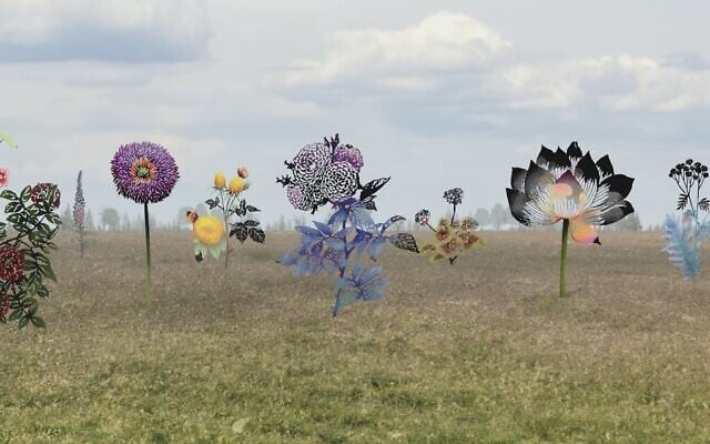 Vivid sculptures displayed in ancient Jerusalem citadel reflect
