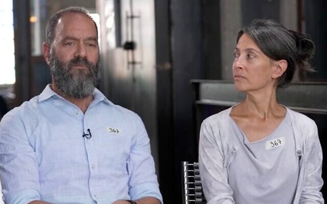 John and Rachel Goldberg-Polin are interviewed by Channel 12 on October 10, 2024. (Screen capture/Channel 12: used in accordance with Clause 27a of the Copyright Law) John and Rachel Goldberg-Polin are interviewed by Channel 12 on October 10, 2024. (Screen capture/Channel 12: used in accordance with Clause 27a of the Copyright Law)