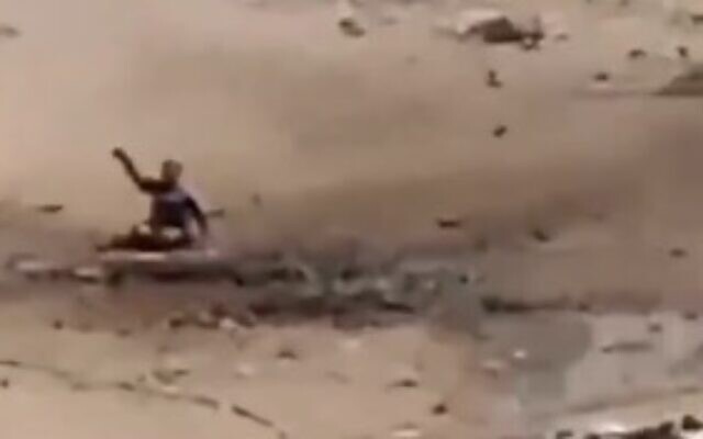 Footage shows a wounded boy in northern Gaza on October 18, 2024. (Screen capture/X)