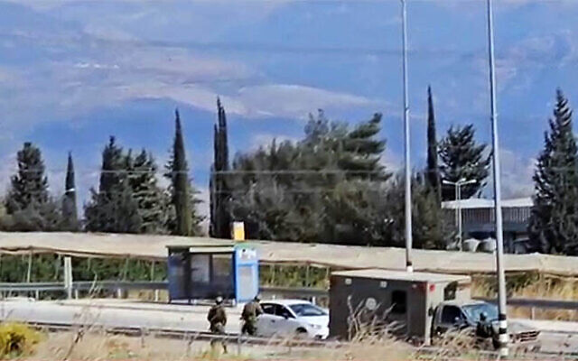 The aftermath of a rocket strike near Metula, October 31, 2024 (Screen grab via Channel 12 used in accordance with Clause 27a of the Copyright Law) The aftermath of a rocket strike near Metula, October 31, 2024 (Screen grab via Channel 12 used in accordance with Clause 27a of the Copyright Law)