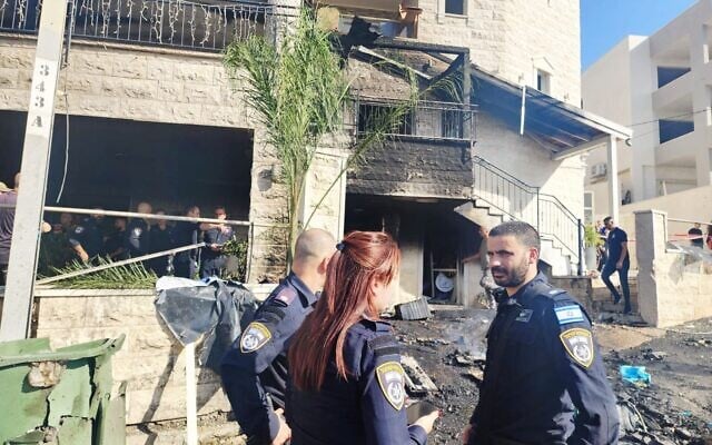 The scene of a rocket impact in Tamra, October 27, 2024. (Israel Police)