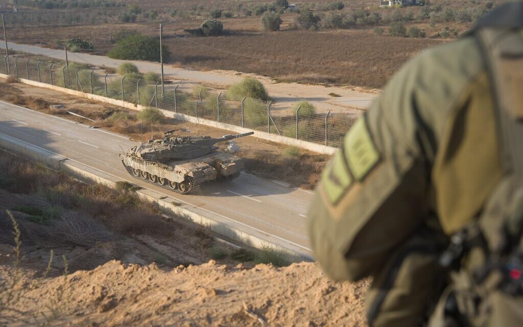 IDF troops operate in the Gaza Strip,  in an image cleared for publication on October 9, 2024. (Israel Defense Forces)
