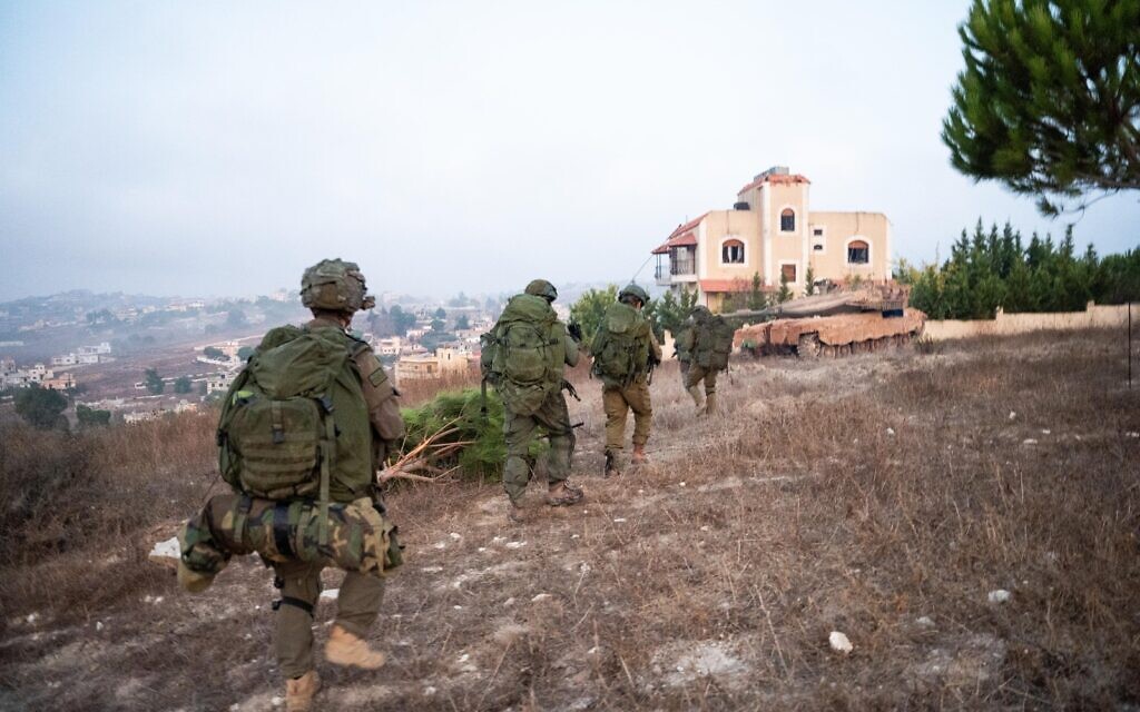Illustrative: IDF troops operate in southern Lebanon,  in an image cleared for publication on October 9, 2024. (Israel Defense Forces)