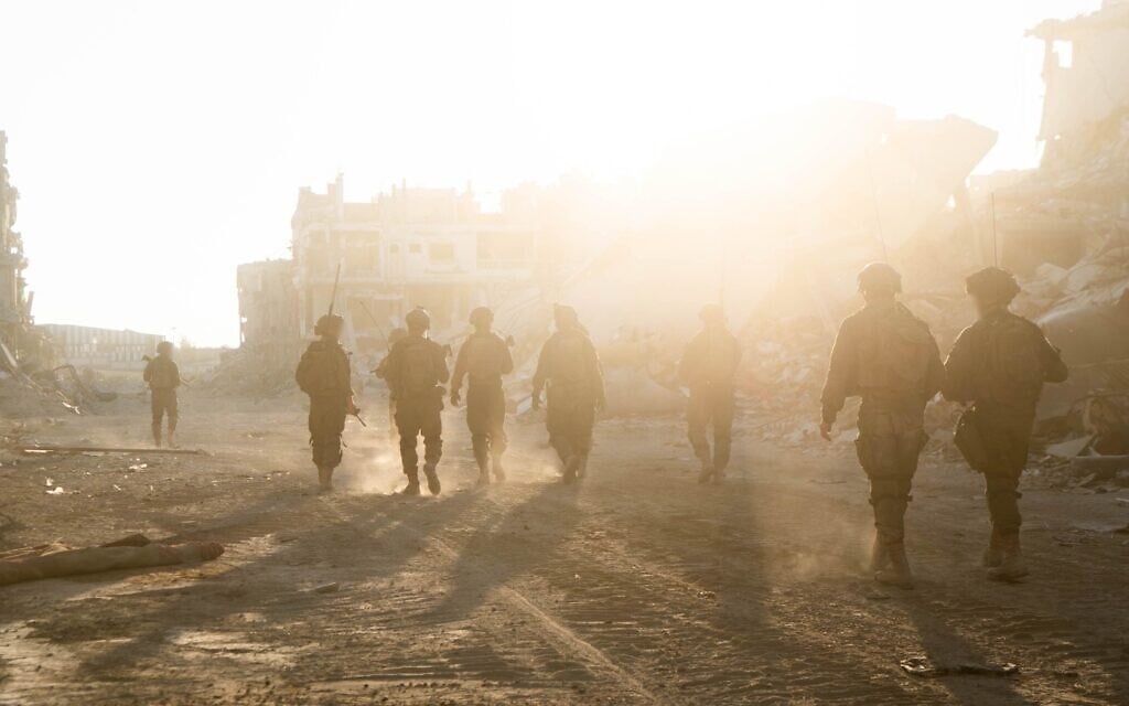 Troops operating in Rafah, south Gaza in an image released for publication by the military on October 13, 2024 (Israel Defense Forces)