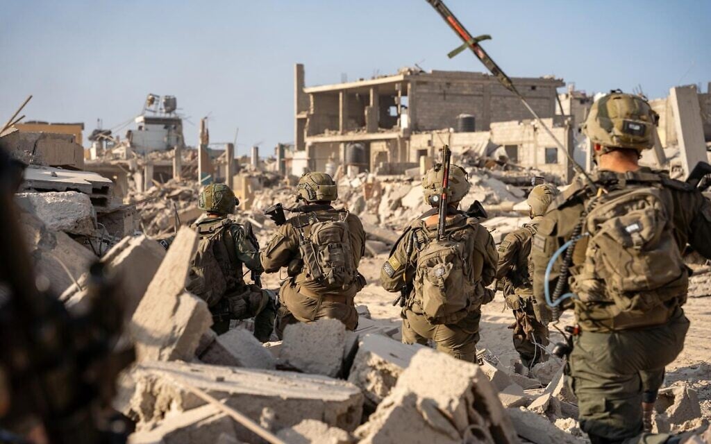 Part of the IDF force that encountered and killed Hamas leader Yahya Sinwar seen operating in Rafah in an undated picture released on October 18, 2024 (Israel Defense Forces)