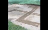 A swastika raked into a sand trap at the Hendon Golf Club in London, UK, October 11, 2024. (Screenshot from @darrengrimes_ on X, used in accordance with Clause 27a of the Copyright Law)