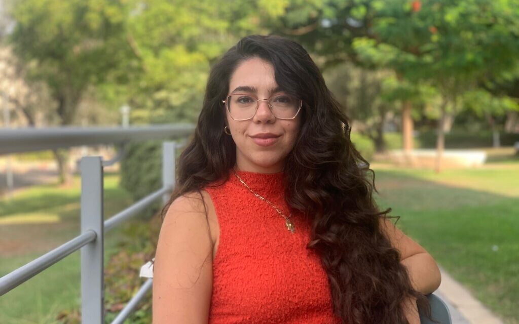 Maryam Younnes pictured at Bar Ilan University, where she is a student and part of the university's press office. (Courtesy)