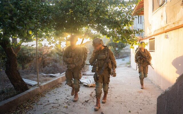 IDF soldiers operating in south Lebanon in a handout photo published October 10, 2024 (IDF)