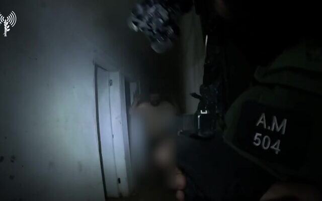 A Hezbollah operative is seen being detained by troops in southern Lebanon's Ayta ash-Shab, in October 2024, in a video released by the IDF on October 29, 2024. (Israel Defense Forces) A Hezbollah operative is seen being detained by troops in southern Lebanon's Ayta ash-Shab, in October 2024, in a video released by the IDF on October 29, 2024. (Israel Defense Forces)