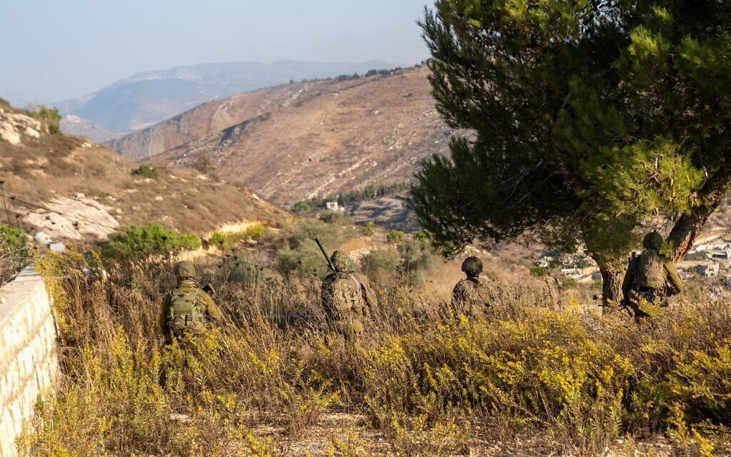 Troops operating in south Lebanon in an undated photo released for publication by the military on November 14, 2024. (Israel Defense Forces)