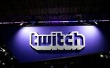 A picture taken at the Tokyo Game Show on September 21, 2018, shows the logo of Twitch. (Martin Bureau/AFP)