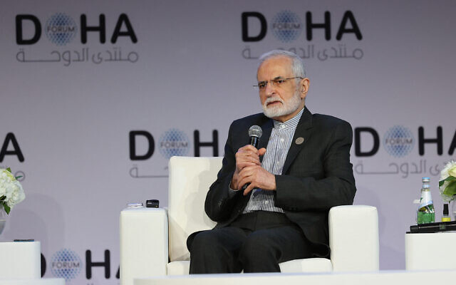 Iran's former foreign affairs minister Kamal Kharrazi takes part in a panel during the Doha Forum in Qatar's capital, on March 27, 2022. (Karim Jaafar/AFP) Iran's former foreign affairs minister Kamal Kharrazi takes part in a panel during the Doha Forum in Qatar's capital, on March 27, 2022. (Karim Jaafar/AFP)