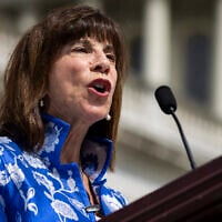 Rep. Kathy Manning, a North Carolina Democrat, speaks during a press conference with other House Democrats on June 27, 2024 in Washington, DC. (Samuel Corum / Getty Images via AFP)