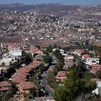 A view of the West Bank settlement of Eli, on October 30, 2024. (Sharon Aronowicz / AFP)