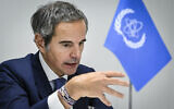 Director General of the International Atomic Energy Agency (IAEA) Rafael Mariano Grossi speaks during an interview with AFP in Baku on November 12, 2024, during the United Nations Climate Change Conference (COP29). (Alexander NEMENOV / AFP)