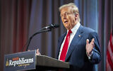 US President-elect Donald Trump speaks during a meeting with House Republicans at the Hyatt Regency hotel in Washington, DC on November 13, 2024. (Allison ROBBERT / POOL / AFP)