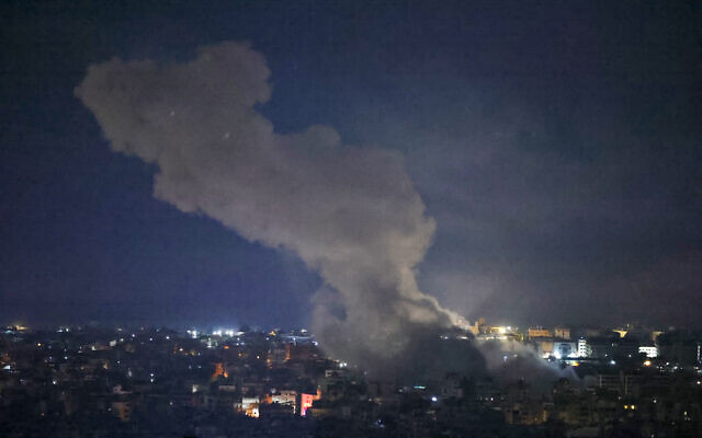 Smoke rises from the site of an Israeli airstrike on a neighborhood in southern Beirut on November 13, 2024. (Ibrahim Amro/AFP) Smoke rises from the site of an Israeli airstrike on a neighborhood in southern Beirut on November 13, 2024. (Ibrahim Amro/AFP)