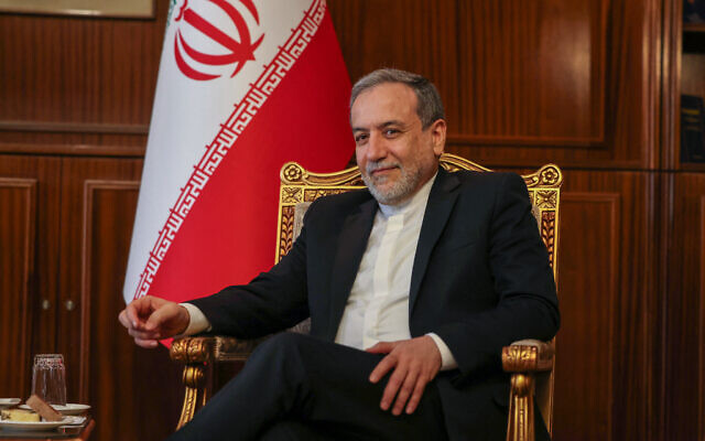 Iranian Foreign Minister Abbas Araghchi sits for a meeting with the International Atomic Energy Agency director in Tehran on November 14, 2024. (Atta Kenare/AFP) Iranian Foreign Minister Abbas Araghchi sits for a meeting with the International Atomic Energy Agency director in Tehran on November 14, 2024. (Atta Kenare/AFP)