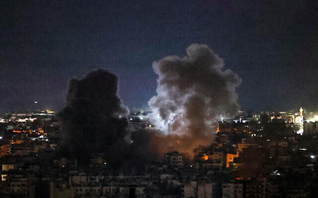 Smoke rises from the site of an Israeli airstrike that targeted Beiruts southern suburbs on November 16, 2024. (Ibrahim Amro/AFP) Smoke rises from the site of an Israeli airstrike that targeted Beiruts southern suburbs on November 16, 2024. (Ibrahim Amro/AFP)