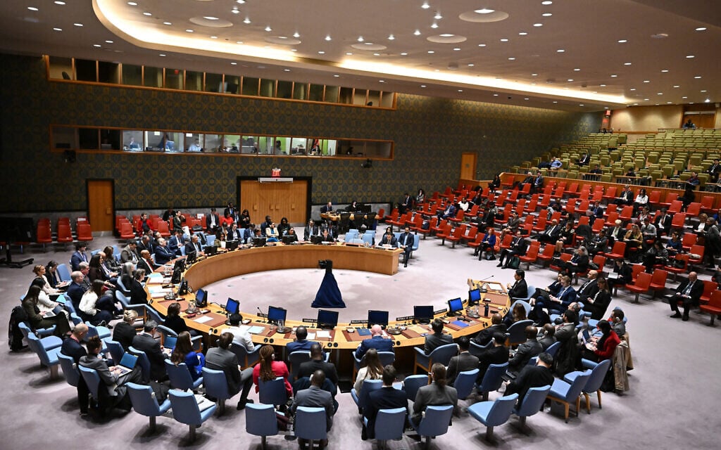 The United Nations Security Council meets to discuss the situation in the Middle East on November 20, 2024, at UN headquarters in New York City. (Angela Weiss/AFP)