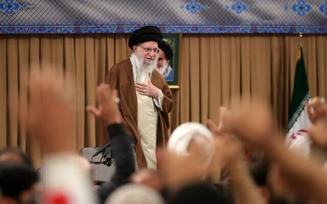 A handout picture provided by the office of Iran's Supreme Leader Ayatollah Ali Khamenei shows him greeting the crowd during a meeting with members of the Basij volunteer Islamic militia in Tehran on November 25, 2024. (KHAMENEI.IR / AFP) A handout picture provided by the office of Iran's Supreme Leader Ayatollah Ali Khamenei shows him greeting the crowd during a meeting with members of the Basij volunteer Islamic militia in Tehran on November 25, 2024. (KHAMENEI.IR / AFP)