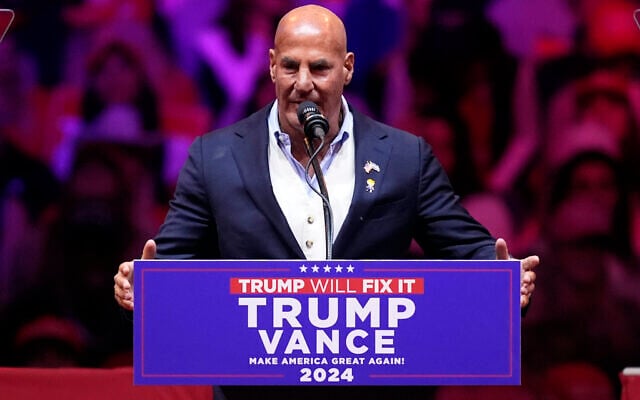 Sid Rosenberg speaks before Republican presidential nominee former President Donald Trump's speech at a campaign rally at Madison Square Garden, October 27, 2024, in New York. (AP Photo/Evan Vucci)