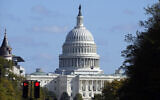 The US Capitol is seen from Pennsylvania Avenue in Washington, on Election Day, November 5, 2024. (AP/Jon Elswick)