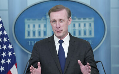 US National Security Adviser Jake Sullivan speaks during the daily briefing at the White House in Washington, November 13, 2024. (AP Photo/Susan Walsh)