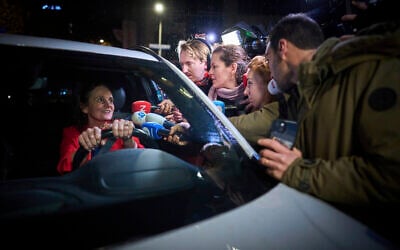 Nicolien van Vroonhoven of the NSC party arrives at the official residence of Dutch Prime Minister Dick Schoof in The Hague, Netherlands, November 15, 2024, for crisis talks after the government's assessment that antisemitism was behind last week's violence after the soccer match between Ajax Amsterdam and Maccabi Tel Aviv. (AP Photo/Phil Nijhuis)