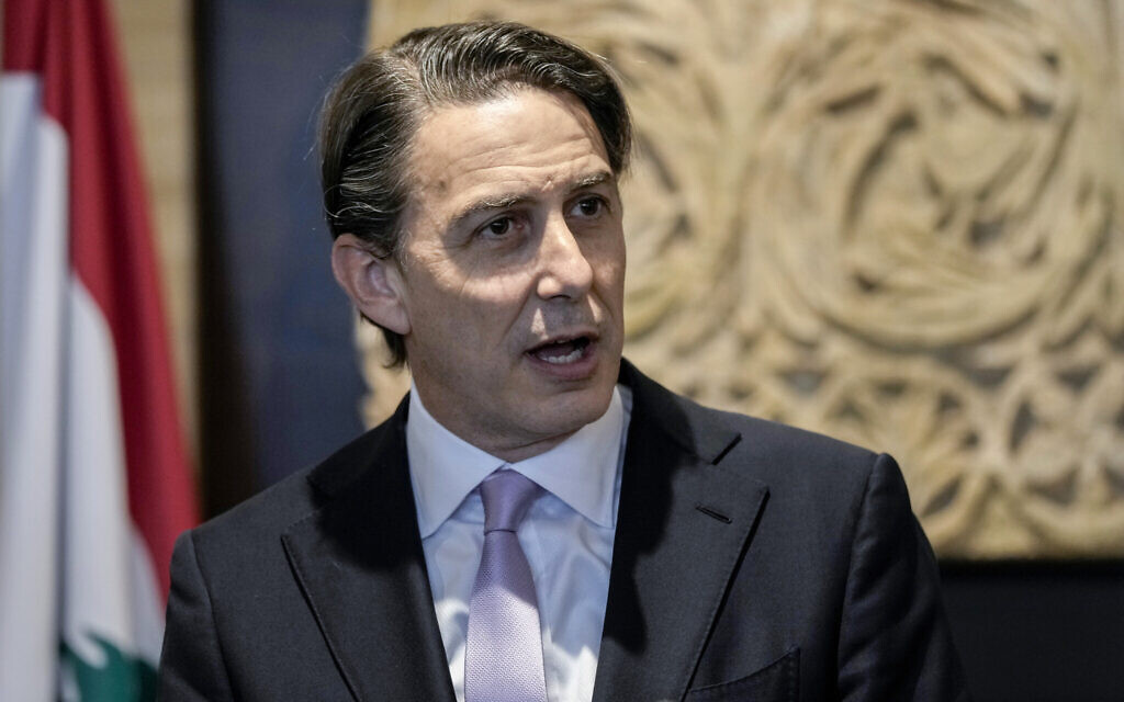 US special envoy Amos Hochstein gives a statement to the media after his meeting with Parliament Speaker Nabih Berri, in Beirut, Lebanon, Wednesday, Nov. 20, 2024. (AP/Bilal Hussein)