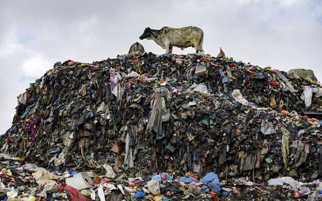 A textile dump at Old Fadama in Accra, Ghana, October 19, 2024. (AP Photo/Misper Apawu)