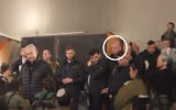 Spokesperson Eli Feldstein is seen at an event with Prime Minister Benjamin Netanyahu during the war against Hamas in Gaza, sparked by Hamas's October 7, 2023, massacre. (IDF)