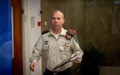Then-Military Secretary Maj. Gen. Avi Gil arrives at the Prime Minister's Office in Jerusalem, January 3, 2023. (Yonatan Sindel/Flash90)