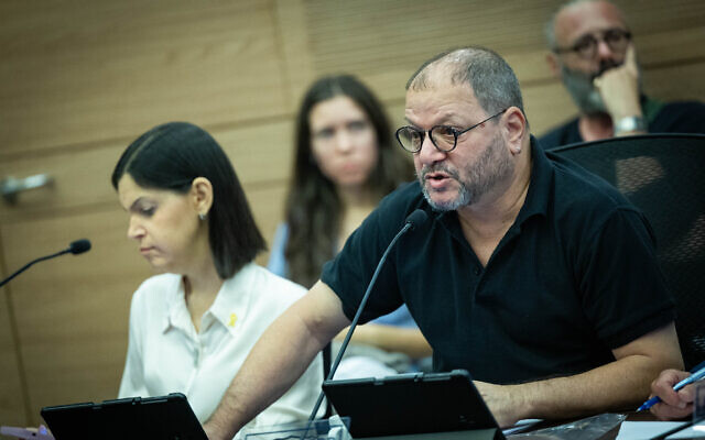 MK Ofer Cassif attends a committee meeting at the Knesset in Jerusalem, October 29, 2024. (Yonatan Sindel/Flash90) MK Ofer Cassif attends a committee meeting at the Knesset in Jerusalem, October 29, 2024. (Yonatan Sindel/Flash90)