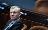 Justice Minister Yariv Levin attends a plenum session at the assembly hall of the Knesset, in Jerusalem on November 6, 2024. (Yonatan Sindel/Flash90)