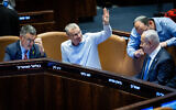 A plenum session on the appointment of Israel Katz as Defense Minister and Gideon Sa'ar as Foreign Minister at the assembly hall of the Knesset  on November 8, 2024. (Photo by Yonatan Sindel/Flash90)