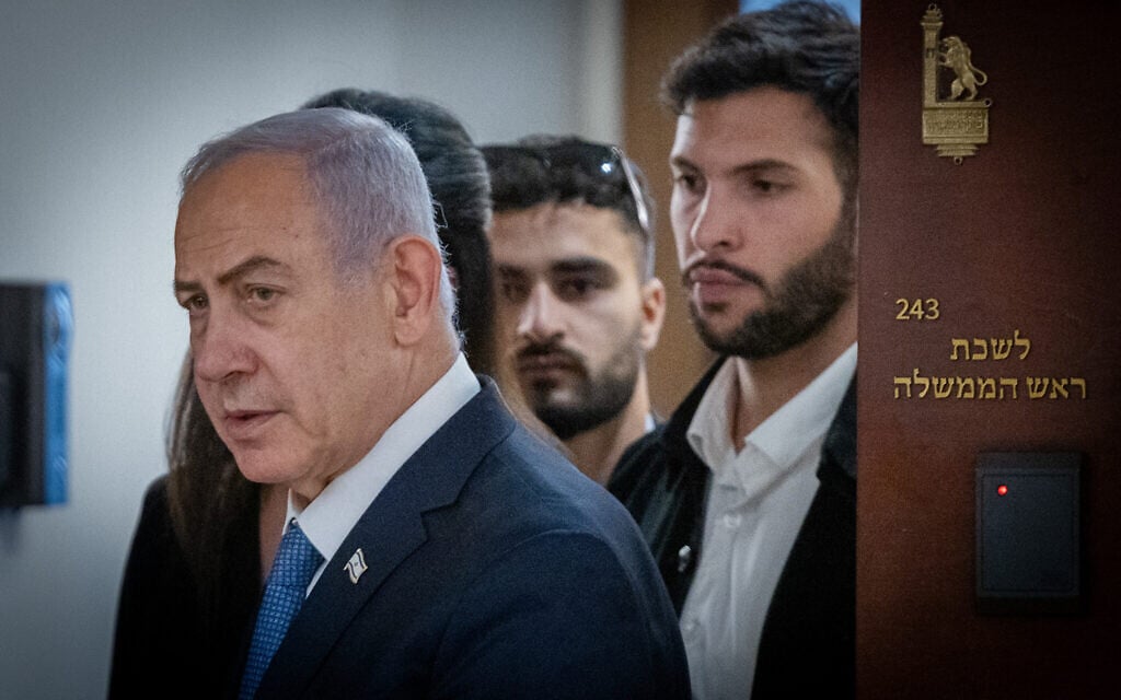 Prime Minister Benjamin Netanyahu in the Knesset on November 13, 2024. (Chaim Goldberg/Flash90)