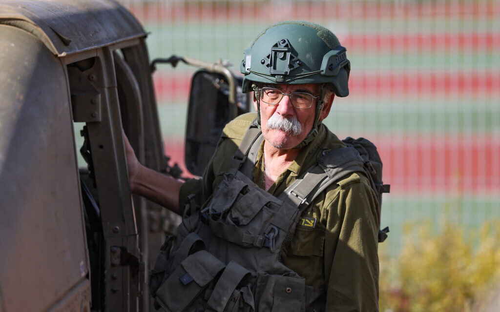 Israeli researcher Zeev Erlich seen in IDF uniform before entering into southern Lebanon on November 20, 2024, hours before he was killed in a gun battle with Hezbollah operatives. (Chaim Goldberg/Flash90)