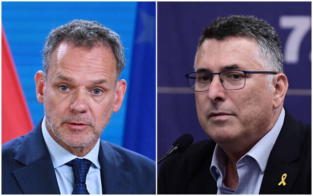 L-R: Dutch Foreign Minister Caspar Veldkamp (Ralf Hirschberger/AFP), Foreign Minister Gideon Sa'ar (Tomer Neuberg/Flash90) L-R: Dutch Foreign Minister Caspar Veldkamp (Ralf Hirschberger/AFP), Foreign Minister Gideon Sa'ar (Tomer Neuberg/Flash90)