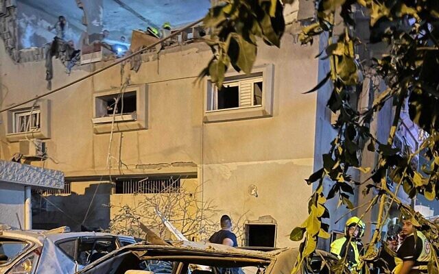 A home impacted by a Hezbollah rocket in the central town of Tira, November 2, 2024. (Magen David Adom) A home impacted by a Hezbollah rocket in the central town of Tira, November 2, 2024. (Magen David Adom)
