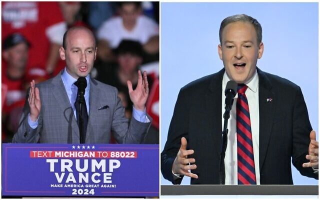 Former president Donald Trump's adviser Stephen Miller (L) and former Rep. Lee Zeldin. (Collage/AFP) Former president Donald Trump's adviser Stephen Miller (L) and former Rep. Lee Zeldin. (Collage/AFP)
