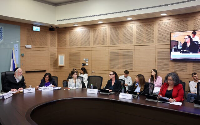 MK Yisrael Eichler chairs a meeting of the Knesset Labor and Welfare Committee, November 5, 2024. (Noam Moskowitz, Office of the Knesset Spokesperson) MK Yisrael Eichler chairs a meeting of the Knesset Labor and Welfare Committee, November 5, 2024. (Noam Moskowitz, Office of the Knesset Spokesperson)