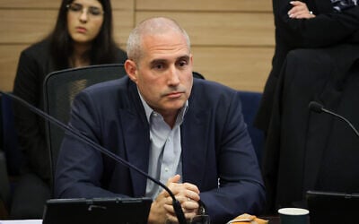 Likud MK Hanoch Milwidsky in a meeting of the Knesset Constitution, Law, and Justice Committee, November 25, 2024. (Noam Moskowitz, Office of the Knesset Spokesperson/ File)