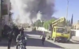 A screenshot of unverified footage posted to social media of smoke billowing after an alleged Israeli attack on the historic city of Palmyra, Syria November 20, 2024. (Screenshot, used in accordance with Clause 27a of the Copyright Law)